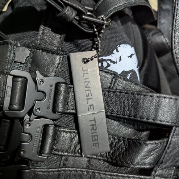 Jungle Tribe Triple Threat 2.0 Black Leather Harness Corset Small - Picture 8 of 9